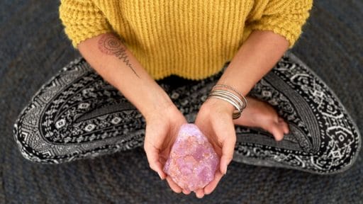 Hold Crystals for Meditation