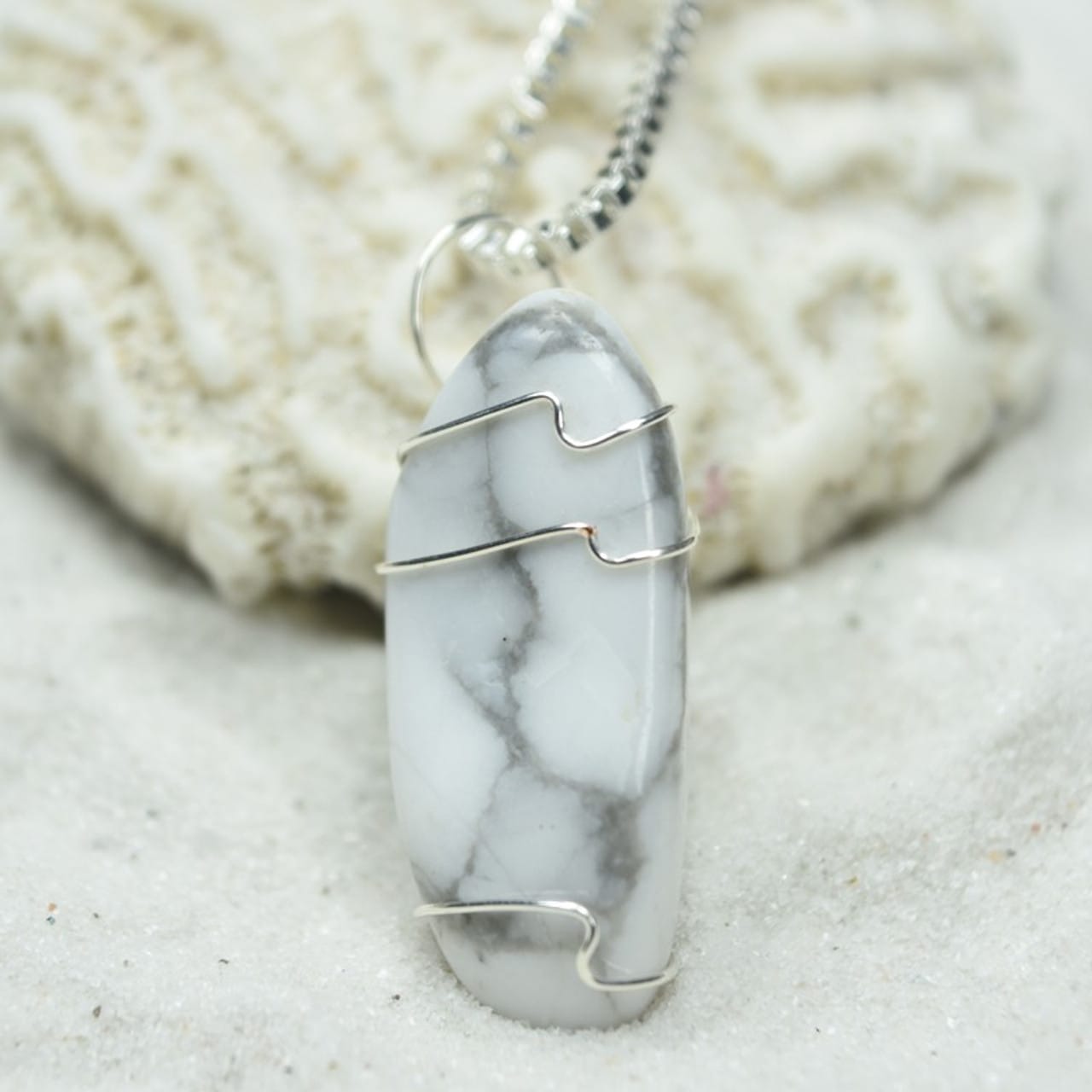 HOWLITE super calming crystal mala bead wearable energy necklace – Fairy  Leonie's Crystals