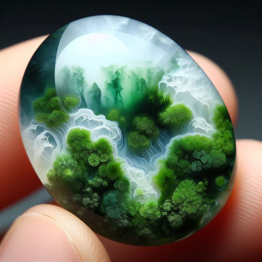 White Moss Agate