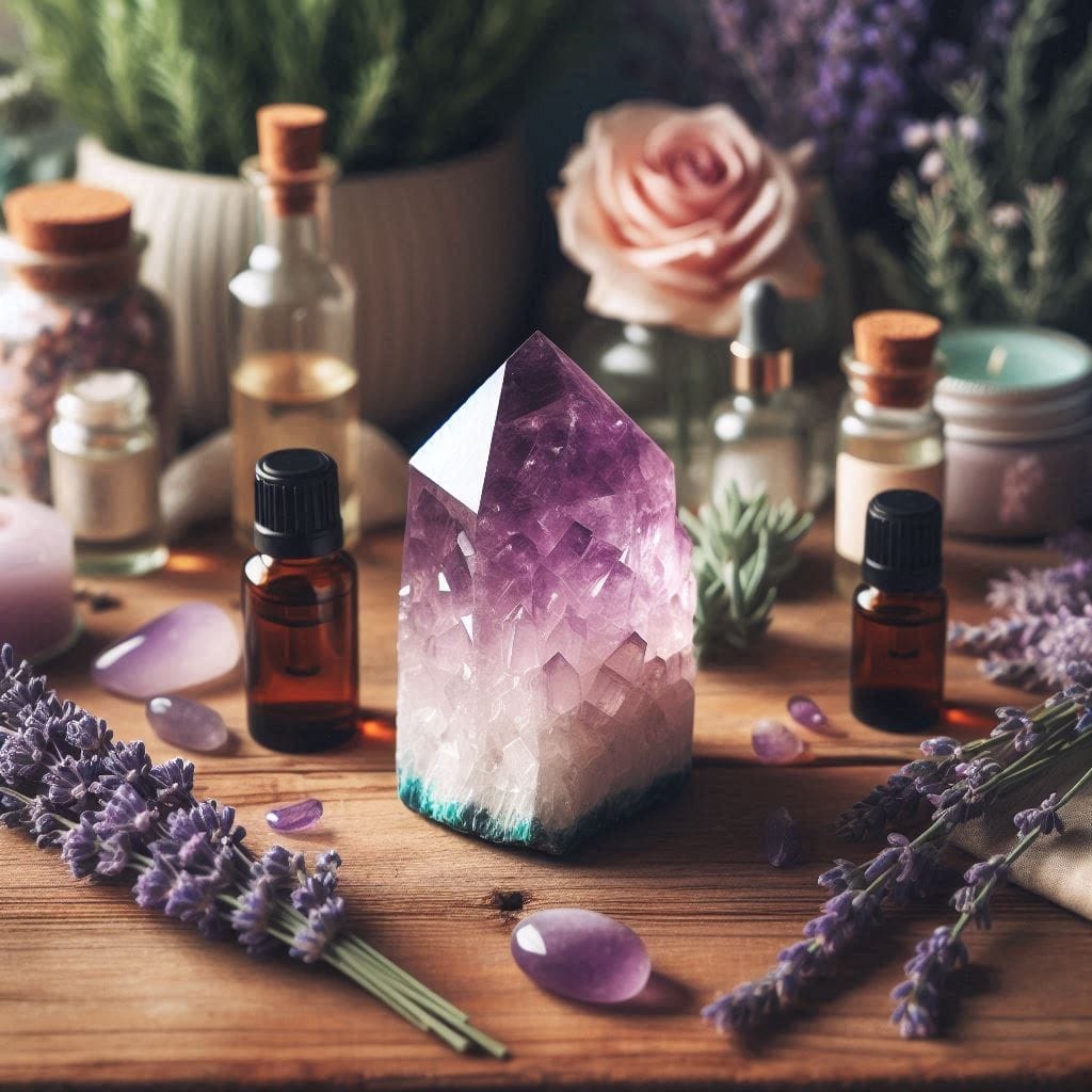 What essential oil goes well with Amethyst