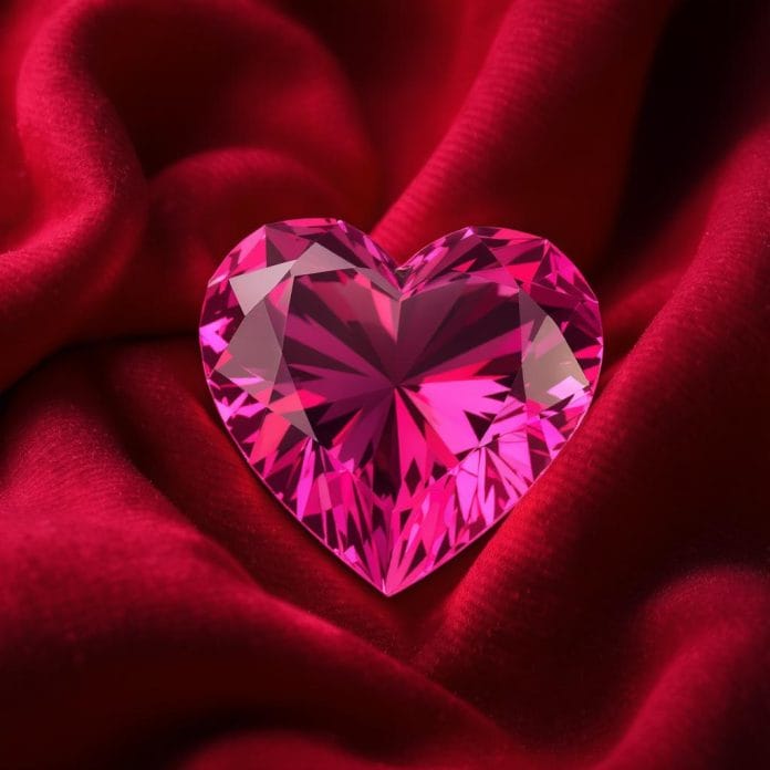 valentine's day romance heart crystals