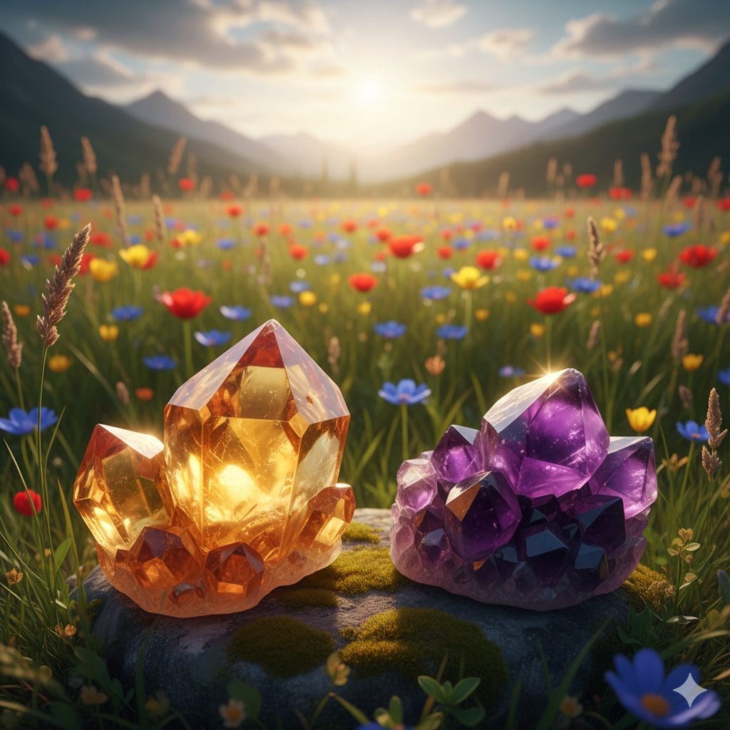 Life Path 3 Citrine and Amethyst