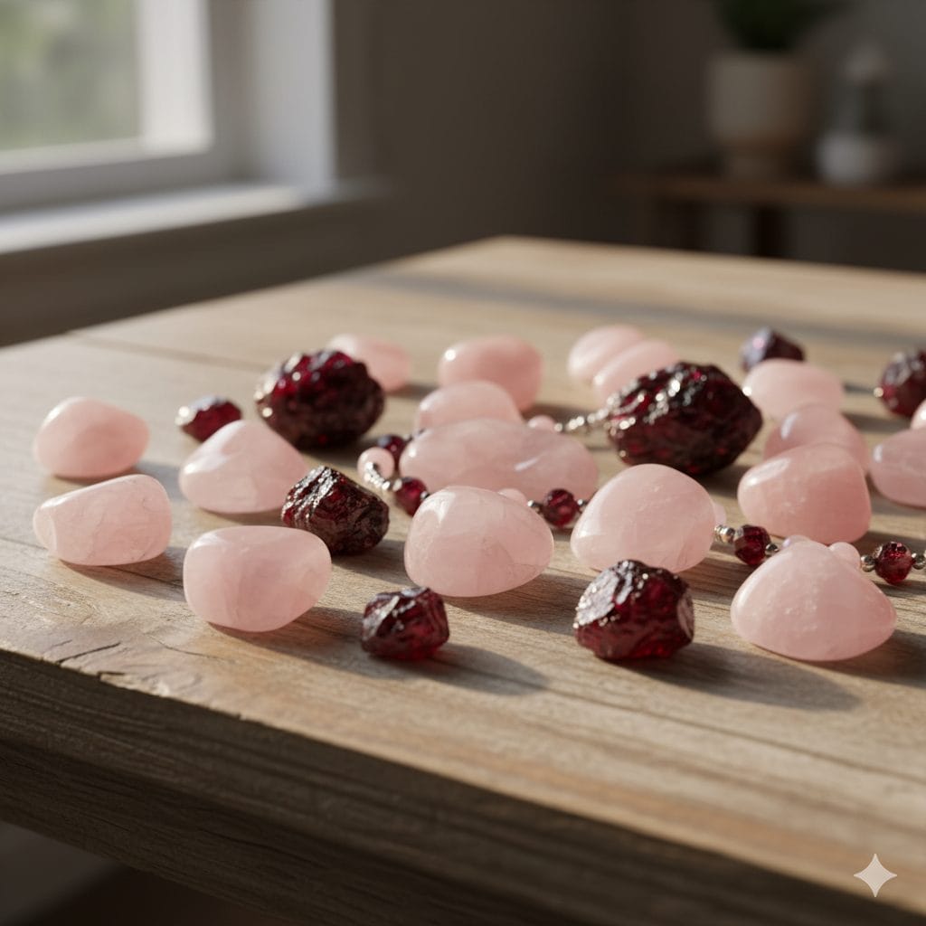 Rose Quartz and Garnet