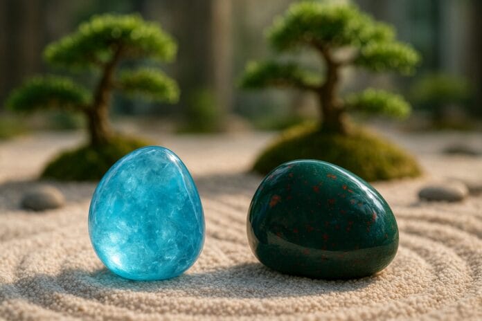 Aquamarine and Bloodstone for Pisces Aries Season